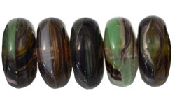 Sprial Rondelle 5/11mm : HurriCane Glass - Mint Drops