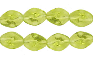 Pinched Twisted Ovals 12/9mm : Olivine - 204 pcs.