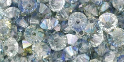 M.C. Beads 5 x 3mm - Spacer : Luster - Blue/Crystal