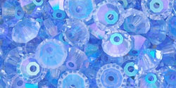 M.C. Beads 5 x 3mm - Spacer : Lt Sapphire AB