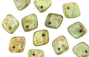 Pinched Diamond 5/14mm : Ultra Luster - Opaque Green