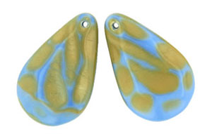 Pendant Drop 40 x 9mm : Periwinkle/Goldenrod