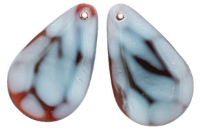 Pendant Drop 40 x 9mm : Fuchsia/Silky Blue