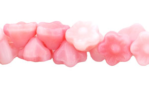 Button Style Bead Flower 7mm : Strawberries and Cream