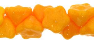 Button Style Bead Flower 7mm : Opaque Sunflower Yellow