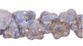Button Style Bead Flower 7mm : Lt Lavender - Gold Inlay