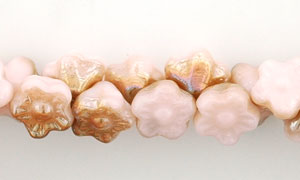 Button Style Bead Flower 7mm : Soft Peach Opal - Celsian