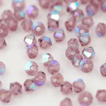M.C. Beads 3 x 3mm - Bicone : Amethyst AB