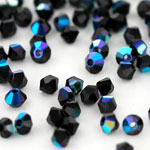 M.C. Beads 3 x 3mm - Bicone : Jet AB