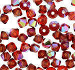 M.C. Beads 3 x 3mm - Bicone : Lt Siam Ruby AB
