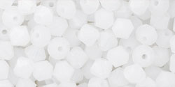 M.C. Beads 4/4mm - Bicone : Milky White