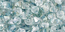 M.C. Beads 4/4mm - Bicone : Luster - Crystal/Blue