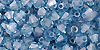 M.C. Beads 4/4mm - Bicone : Luster - Transparent Blue