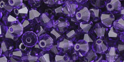 M.C. Beads 4 x 4mm - Bicone : Tanzanite