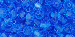 M.C. Beads 4 x 4mm - Bicone : Capri Blue