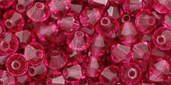 M.C. Beads 4 x 4mm - Bicone : Fuchsia