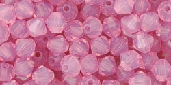 M.C. Beads 4 x 4mm - Bicone : Milky Pink