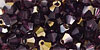 M.C. Beads 4/4mm - Bicone : Hematite Luster - Amethyst 1/2