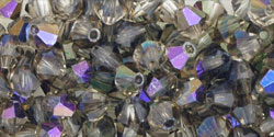 M.C. Beads 4/4mm - Bicone : Purple Iris - Crystal