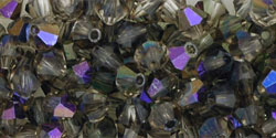 M.C. Beads 4/4mm - Bicone : Purple Iris - Black Diamond