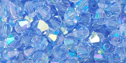 M.C. Beads 4/4mm - Bicone : Lt Sapphire AB