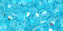 M.C. Beads 4/4mm - Bicone : Aquamarine AB