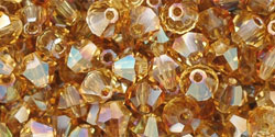 M.C. Beads 4 x 4mm - Bicone : Lt Topaz - Celsian