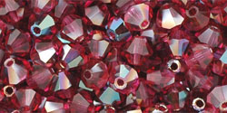 M.C. Beads 4 x 4mm - Bicone : Fuchsia AB - Celsian