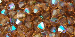 M.C. Beads 4 x 4mm - Bicone : Smoky Topaz AB