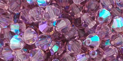 M.C. Beads 4 x 4mm - Bicone : Lt Amethyst AB