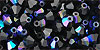 M.C. Beads 4/4mm - Bicone : Jet AB