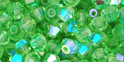 M.C. Beads 4 x 4mm - Bicone : Peridot AB