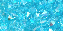 M.C. Beads 4 x 4mm - Bicone : Aquamarine AB