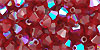 M.C. Beads 4/4mm - Bicone : Ruby AB