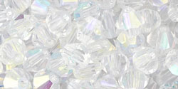 M.C. Beads 5 x 5mm - Bicone : Crystal AB