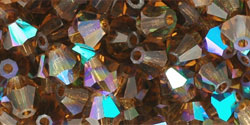 M.C. Beads 5 x 5mm - Bicone : Smoky Topaz AB