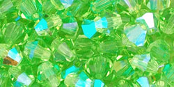 M.C. Beads 5 x 5mm - Bicone : Peridot AB