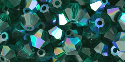 M.C. Beads 5 x 5mm - Bicone : Emerald AB