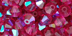 M.C. Beads 5 x 5mm - Bicone : Fuchsia AB