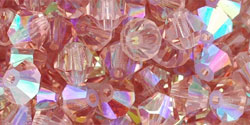 M.C. Beads 5 x 5mm - Bicone : French Rose AB