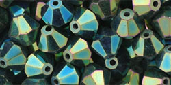 M.C. Beads 6 x 6mm - Bicone : Iris - Green