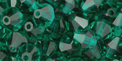 M.C. Beads 6 x 6mm - Bicone: Emerald