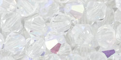 M.C. Beads 6 x 6mm - Bicone : Crystal AB