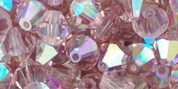 M.C. Beads 6 x 6mm - Bicone : Lt Amethyst AB