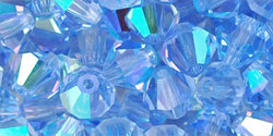 M.C. Beads 6 x 6mm - Bicone : Lt Sapphire AB