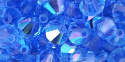 M.C. Beads 6 x 6mm - Bicone : Sapphire AB