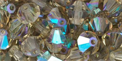 M.C. Beads 6 x 6mm - Bicone : Black Diamond AB