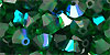 M.C. Beads 6 x 6mm - Bicone : Green Emerald AB