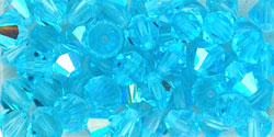 M.C. Beads 6 x 6mm - Bicone : Aquamarine AB