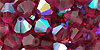 M.C. Beads 6 x 6mm - Bicone : Fuchsia AB